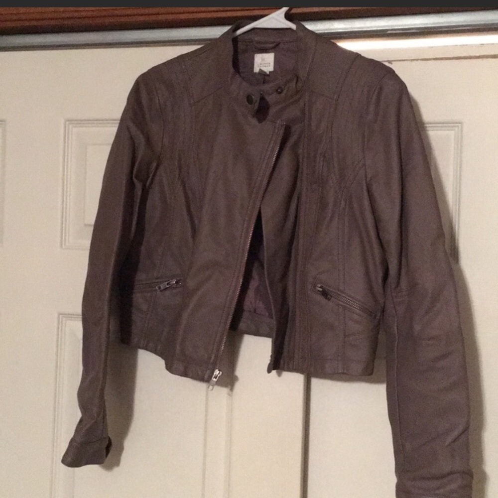 Taupe Lauren Conrad xs faux Leather Jacket